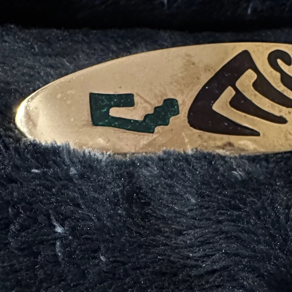 Signed Vintage Navajo Silver Blue Opal /Turquoise Inlay Hair Clip - Picture 4 of 11